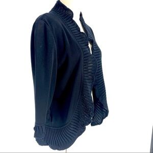 Ming Wang Black Open Front Cropped‎ Cardigan Size S